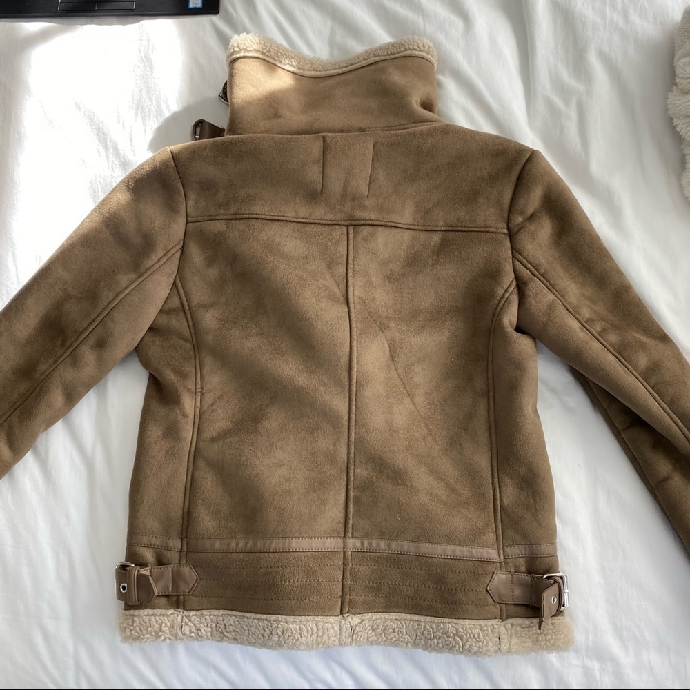 Zara Shearling Motorcyle Jacket - image 6